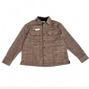 NWT American Eagle Plaid Shacket Brown Check Jacket L | Grandpacore | Neutral
